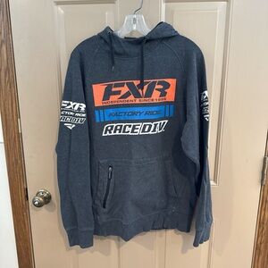 FXR Women's Charcoal Hoodie with Orange and Blue Details